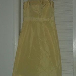 Lemon yellow silk J Crew dress